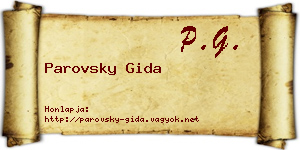 Parovsky Gida névjegykártya